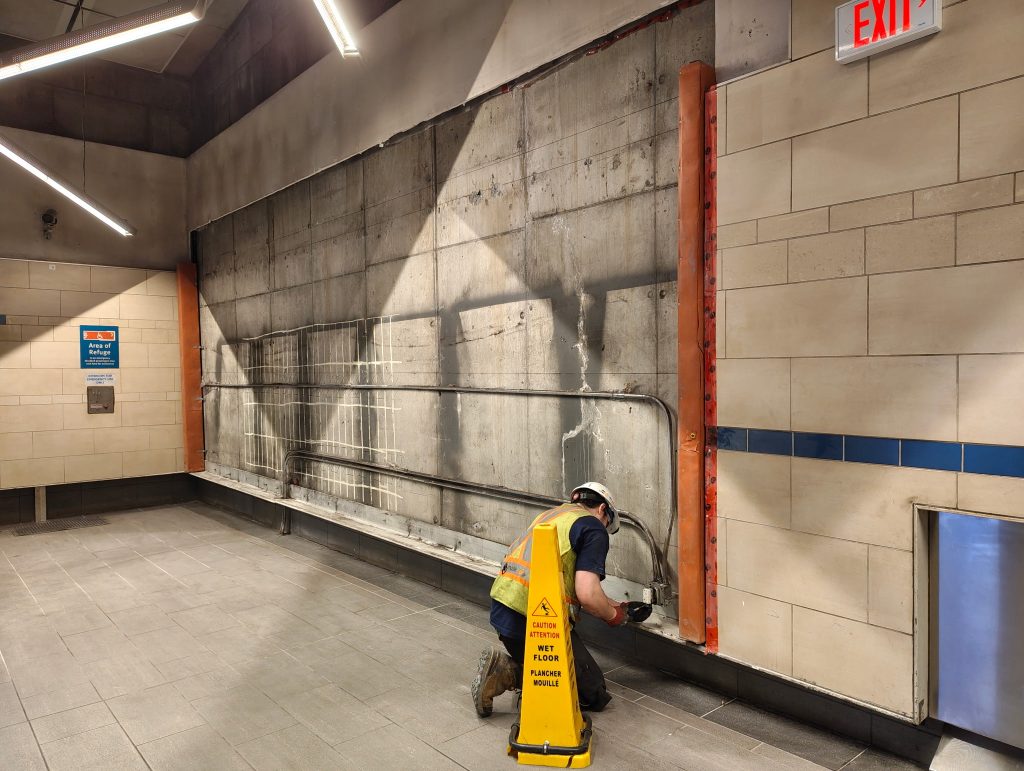 Inside view of the connection between Canada Line and Millennium Line.